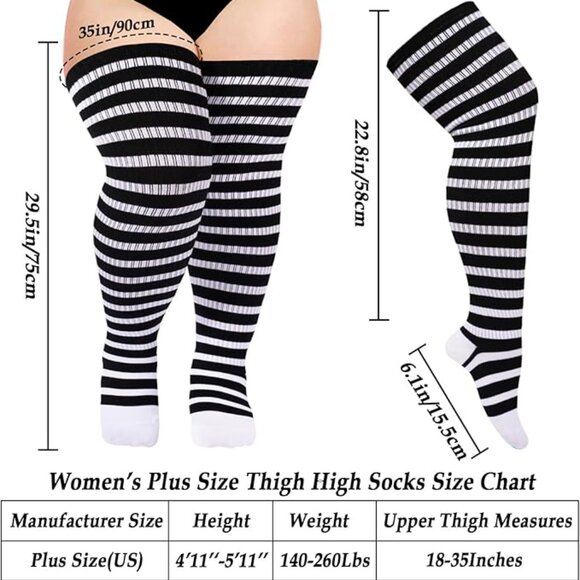 Plus Size Thigh High Socks - Picture 3 of 6